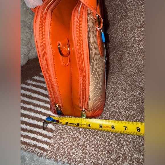 Glamor sunset-colored, alligator-skin textured satchel w/ crossbody strap- NWT - Picture 12 of 12